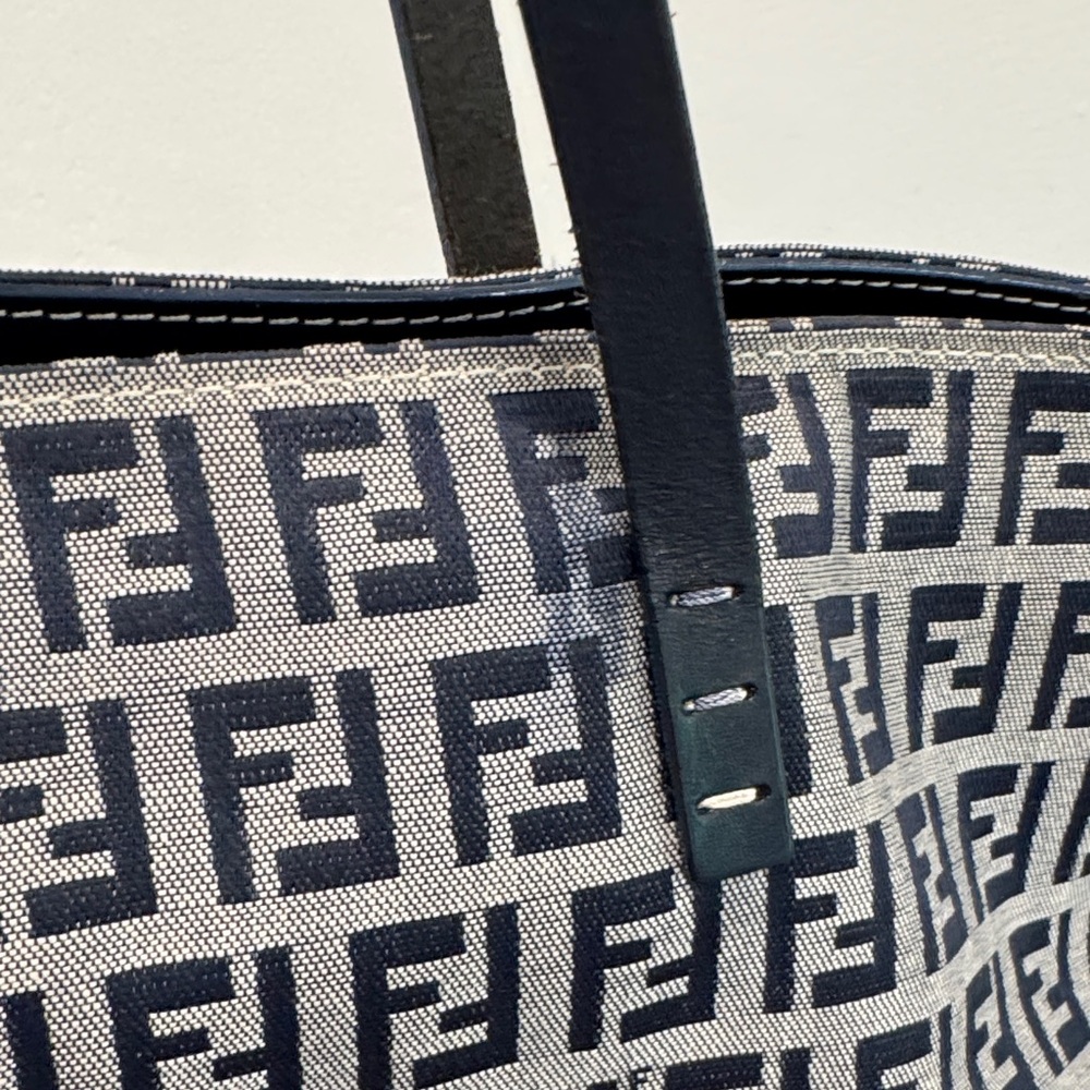 Fendi Zucca FF Monogram Canvas Tote in Black and Gray - Picture 2 of 6